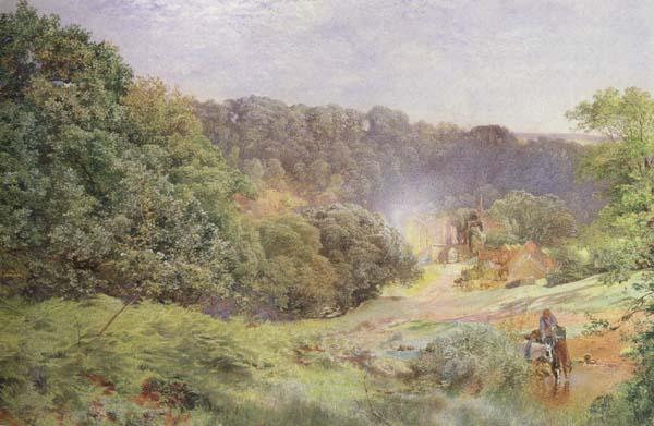 Alfred William Hunt,RWS Finchale Priory (mk46) Germany oil painting art
